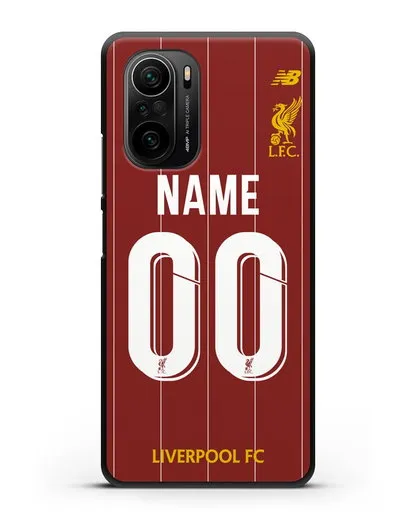 Именной чехол Ливерпуль с фамилией и номером (сезон 2019-2020) красная форма силиконовый для Xiaomi Poco F3 Pro