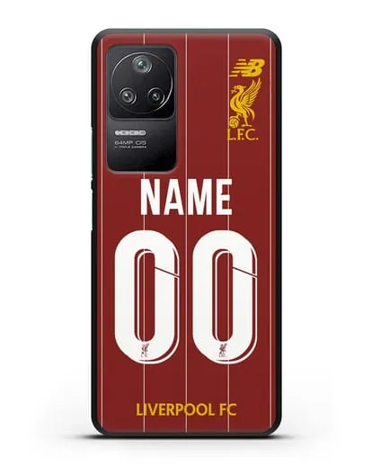 Именной чехол Ливерпуль с фамилией и номером (сезон 2019-2020) красная форма силиконовый для Xiaomi Poco F4