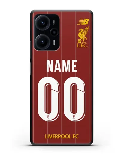 Именной чехол Ливерпуль с фамилией и номером (сезон 2019-2020) красная форма силиконовый для Xiaomi Poco F5