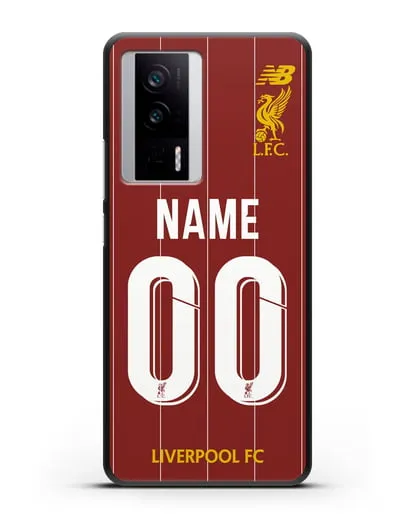 Именной чехол Ливерпуль с фамилией и номером (сезон 2019-2020) красная форма силиконовый для Xiaomi Poco F5 Pro