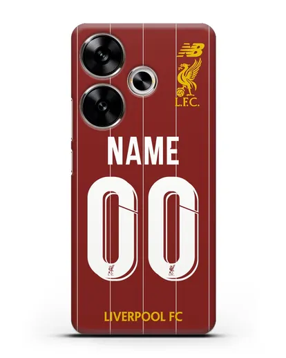 Именной чехол Ливерпуль с фамилией и номером (сезон 2019-2020) красная форма силиконовый для Xiaomi Poco F6