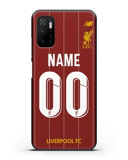 Именной чехол Ливерпуль с фамилией и номером (сезон 2019-2020) красная форма силиконовый для Xiaomi Poco M3 Pro