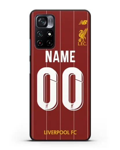 Именной чехол Ливерпуль с фамилией и номером (сезон 2019-2020) красная форма силиконовый для Xiaomi Poco M4 Pro 5G
