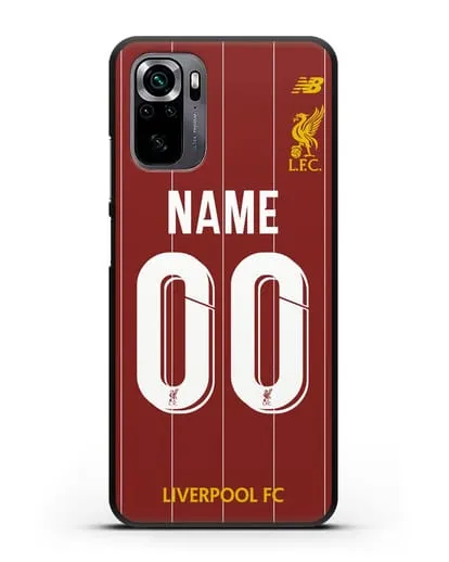 Именной чехол Ливерпуль с фамилией и номером (сезон 2019-2020) красная форма силиконовый для Xiaomi Poco M5s