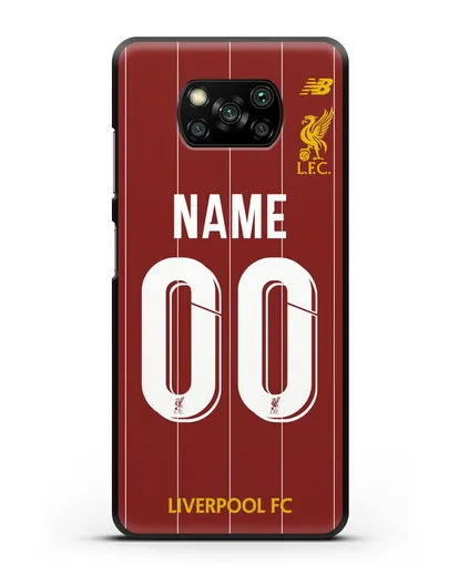 Именной чехол Ливерпуль с фамилией и номером (сезон 2019-2020) красная форма силиконовый для Xiaomi Poco X3 Pro