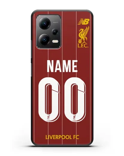 Именной чехол Ливерпуль с фамилией и номером (сезон 2019-2020) красная форма силиконовый для Xiaomi Poco X5