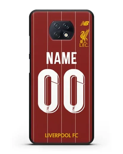 Именной чехол Ливерпуль с фамилией и номером (сезон 2019-2020) красная форма силиконовый для Xiaomi Redmi Note 9T
