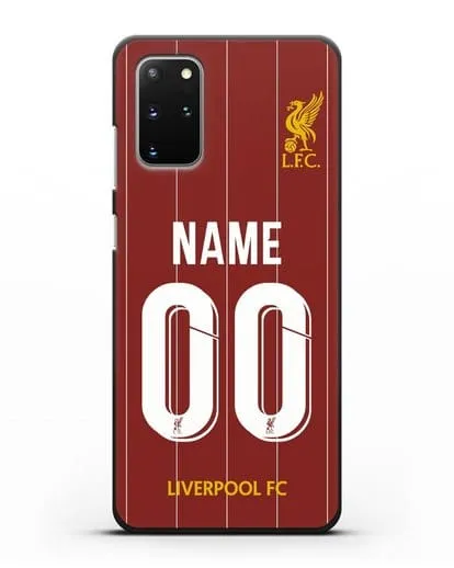 Именной чехол Ливерпуль с фамилией и номером (сезон 2019-2020) красная форма силиконовый для Samsung Galaxy S20 Plus [SM-G985F]
