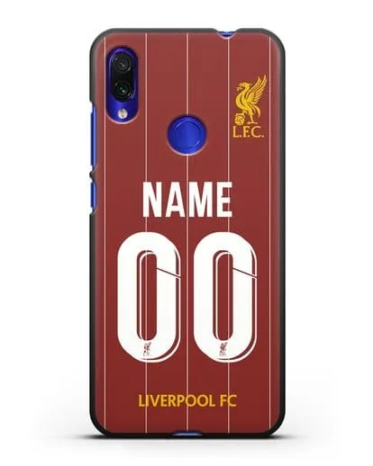 Именной чехол Ливерпуль с фамилией и номером (сезон 2019-2020) красная форма силиконовый для Xiaomi Redmi Note 7