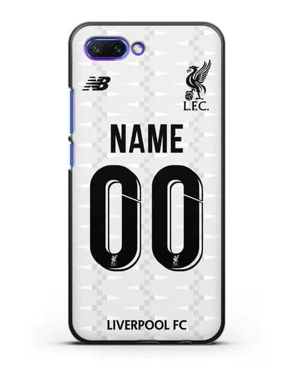 Именной чехол Ливерпуль с фамилией и номером (сезон 2019-2020) белая форма силиконовый для Honor 10