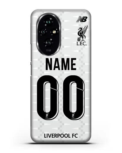Именной чехол Ливерпуль с фамилией и номером (сезон 2019-2020) белая форма силиконовый для Honor 200