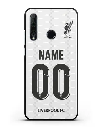 Именной чехол Ливерпуль с фамилией и номером (сезон 2019-2020) белая форма силиконовый для Honor 20e