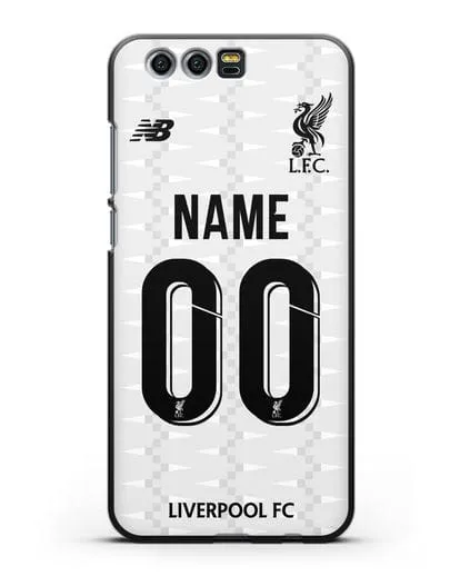 Именной чехол Ливерпуль с фамилией и номером (сезон 2019-2020) белая форма силиконовый для Honor 9