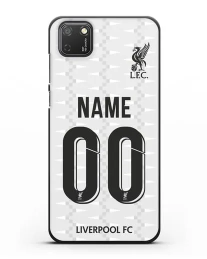 Именной чехол Ливерпуль с фамилией и номером (сезон 2019-2020) белая форма силиконовый для Honor 9S