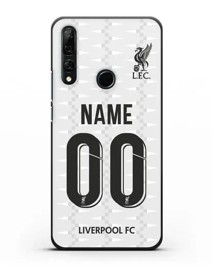 Именной чехол Ливерпуль с фамилией и номером (сезон 2019-2020) белая форма силиконовый для Honor 9X