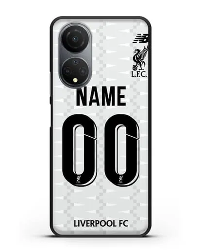 Именной чехол Ливерпуль с фамилией и номером (сезон 2019-2020) белая форма силиконовый для Honor X7