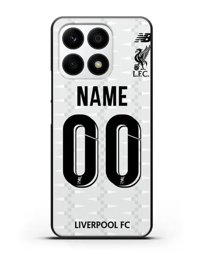 Именной чехол Ливерпуль с фамилией и номером (сезон 2019-2020) белая форма силиконовый для Honor X8a