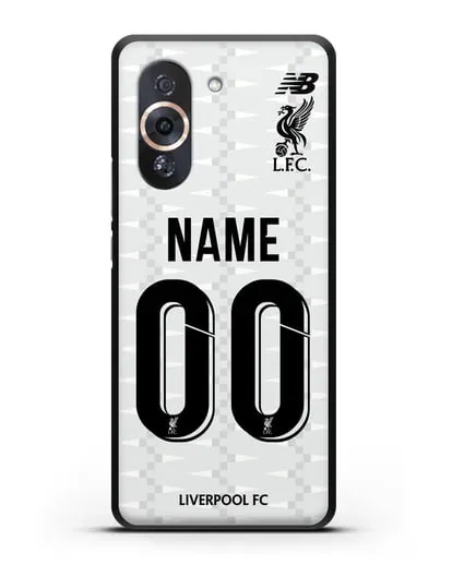Именной чехол Ливерпуль с фамилией и номером (сезон 2019-2020) белая форма силиконовый для Huawei Nova 10