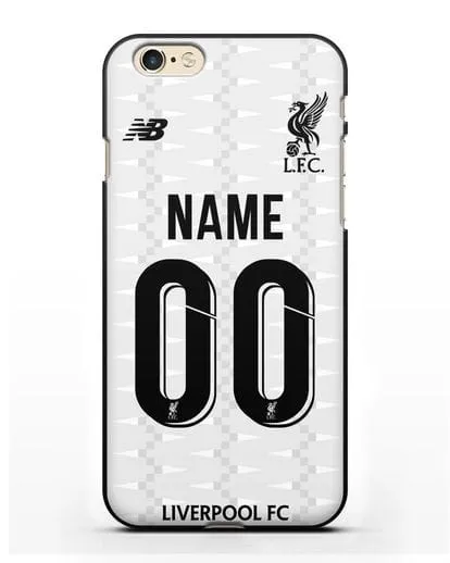 Именной чехол Ливерпуль с фамилией и номером (сезон 2019-2020) белая форма силиконовый для iPhone 6s