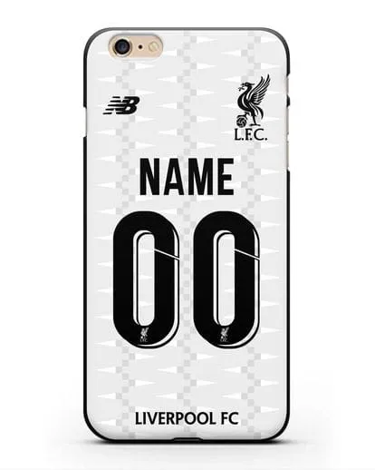 Именной чехол Ливерпуль с фамилией и номером (сезон 2019-2020) белая форма силиконовый для iPhone 6 Plus
