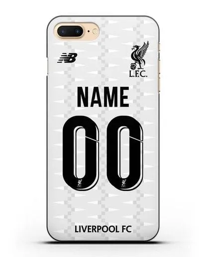 Именной чехол Ливерпуль с фамилией и номером (сезон 2019-2020) белая форма силиконовый для iPhone 7 Plus