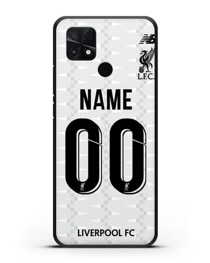 Именной чехол Ливерпуль с фамилией и номером (сезон 2019-2020) белая форма силиконовый для Xiaomi Poco C40