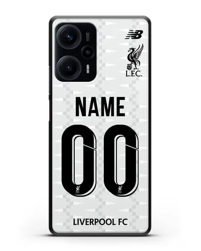Именной чехол Ливерпуль с фамилией и номером (сезон 2019-2020) белая форма силиконовый для Xiaomi Poco F5