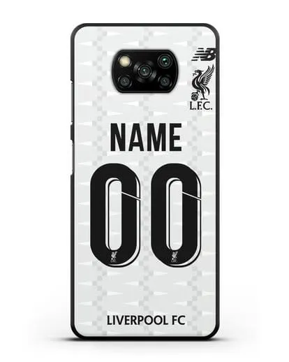 Именной чехол Ливерпуль с фамилией и номером (сезон 2019-2020) белая форма силиконовый для Xiaomi Poco X3