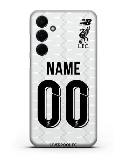 Именной чехол Ливерпуль с фамилией и номером (сезон 2019-2020) белая форма силиконовый для Samsung Galaxy A35 [SM-A356]