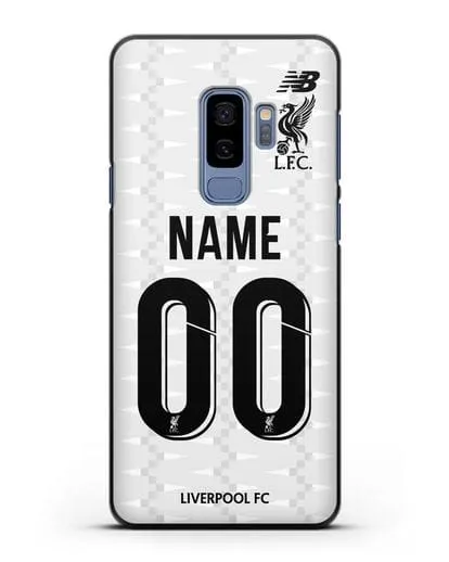 Именной чехол Ливерпуль с фамилией и номером (сезон 2019-2020) белая форма силиконовый для Samsung Galaxy S9 Plus [SM-G965F]