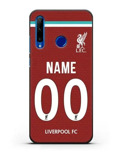 Именной чехол ФК Ливерпуль с фамилией и номером (сезон 2020-2021) домашняя форма силиконовый для Honor 10i