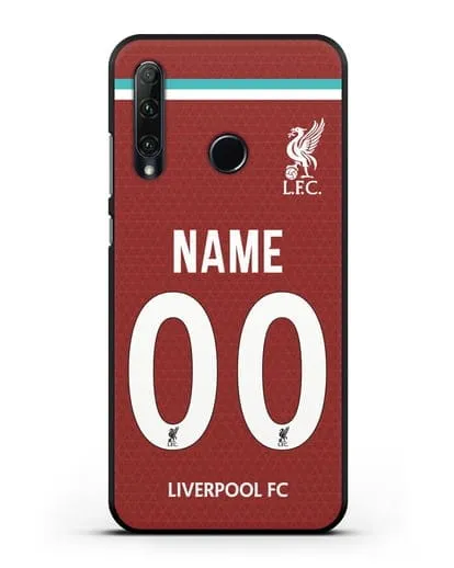 Именной чехол ФК Ливерпуль с фамилией и номером (сезон 2020-2021) домашняя форма силиконовый для Honor 20e