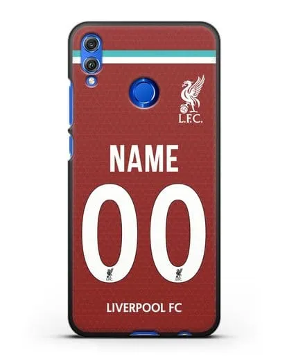Именной чехол ФК Ливерпуль с фамилией и номером (сезон 2020-2021) домашняя форма силиконовый для Honor 8X