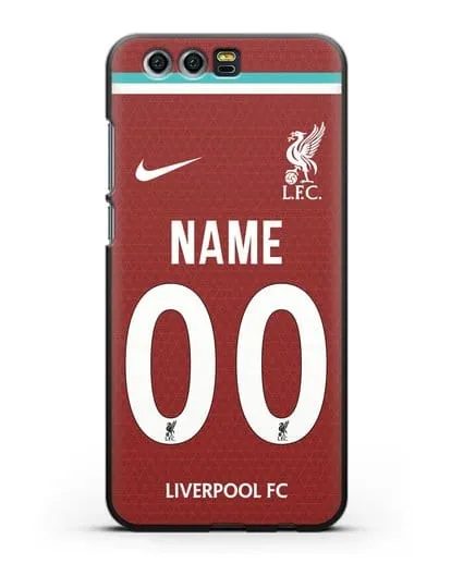 Именной чехол ФК Ливерпуль с фамилией и номером (сезон 2020-2021) домашняя форма силиконовый для Honor 9