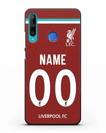 Именной чехол ФК Ливерпуль с фамилией и номером (сезон 2020-2021) домашняя форма силиконовый для Honor 9C