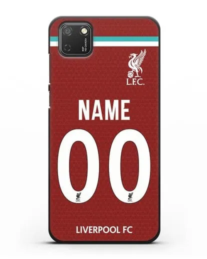 Именной чехол ФК Ливерпуль с фамилией и номером (сезон 2020-2021) домашняя форма силиконовый для Honor 9S
