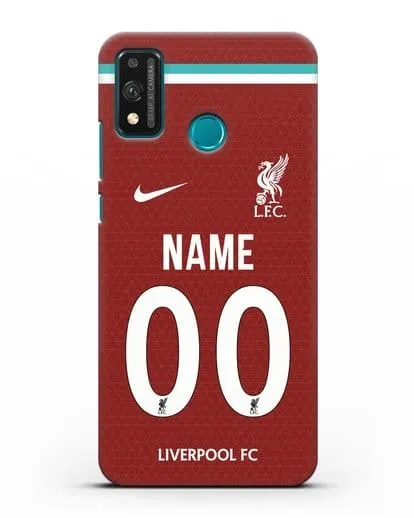 Именной чехол ФК Ливерпуль с фамилией и номером (сезон 2020-2021) домашняя форма силиконовый для Honor 9X lite