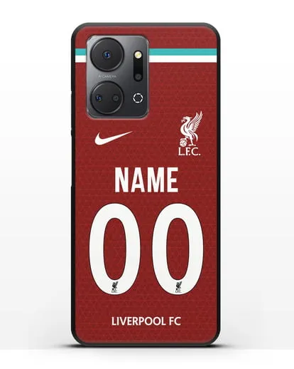 Именной чехол ФК Ливерпуль с фамилией и номером (сезон 2020-2021) домашняя форма силиконовый для Honor X7a