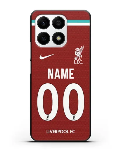 Именной чехол ФК Ливерпуль с фамилией и номером (сезон 2020-2021) домашняя форма силиконовый для Honor X8a