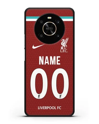 Именной чехол ФК Ливерпуль с фамилией и номером (сезон 2020-2021) домашняя форма силиконовый для Honor X9