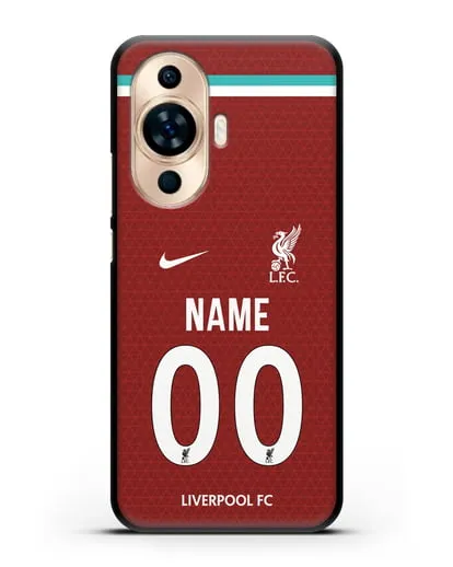Именной чехол ФК Ливерпуль с фамилией и номером (сезон 2020-2021) домашняя форма силиконовый для Huawei Nova 11