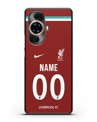 Именной чехол ФК Ливерпуль с фамилией и номером (сезон 2020-2021) домашняя форма силиконовый для Huawei Nova 11 Pro