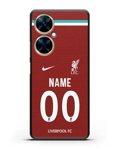 Именной чехол ФК Ливерпуль с фамилией и номером (сезон 2020-2021) домашняя форма силиконовый для Huawei Nova 11i