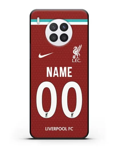 Именной чехол ФК Ливерпуль с фамилией и номером (сезон 2020-2021) домашняя форма силиконовый для Huawei Nova 8i