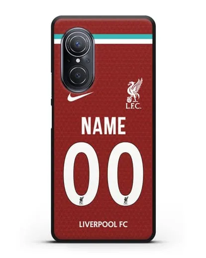 Именной чехол ФК Ливерпуль с фамилией и номером (сезон 2020-2021) домашняя форма силиконовый для Huawei Nova 9 SE