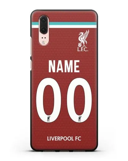 Именной чехол ФК Ливерпуль с фамилией и номером (сезон 2020-2021) домашняя форма силиконовый для Huawei P20