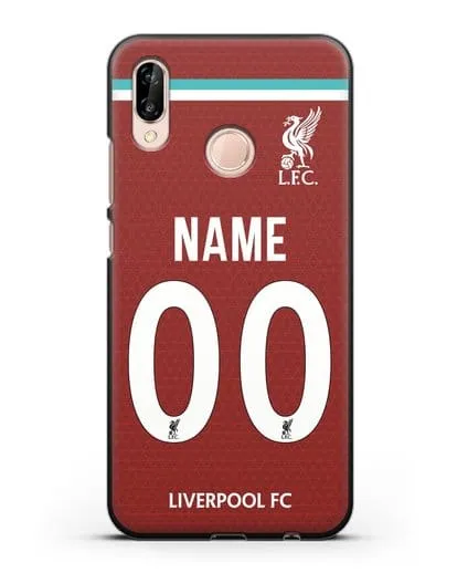 Именной чехол ФК Ливерпуль с фамилией и номером (сезон 2020-2021) домашняя форма силиконовый для Huawei P20 Lite