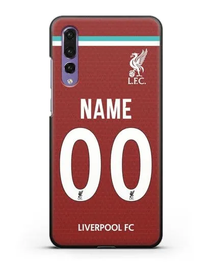 Именной чехол ФК Ливерпуль с фамилией и номером (сезон 2020-2021) домашняя форма силиконовый для Huawei P20 Pro
