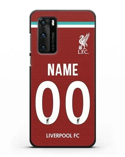 Именной чехол ФК Ливерпуль с фамилией и номером (сезон 2020-2021) домашняя форма силиконовый для Huawei P40