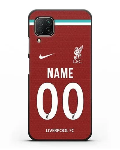 Именной чехол ФК Ливерпуль с фамилией и номером (сезон 2020-2021) домашняя форма силиконовый для Huawei P40 lite